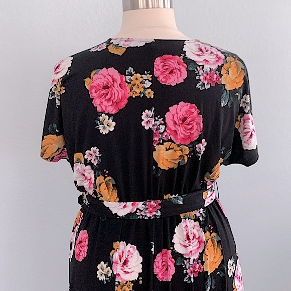 Torrid Floral Stretch Crepe Faux Wrap Dress - Picture 10 of 16